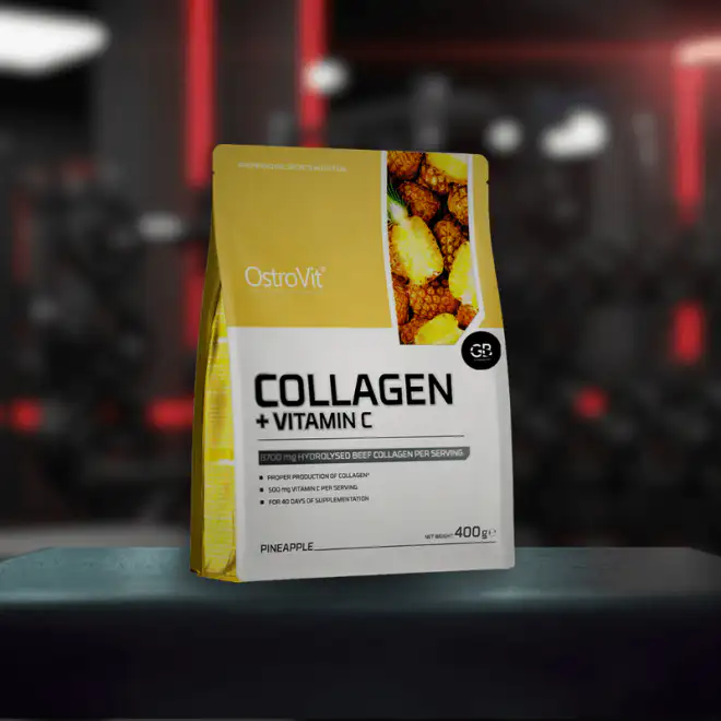 Colagenul 400g ananas Gymbros într-o sală de fitness