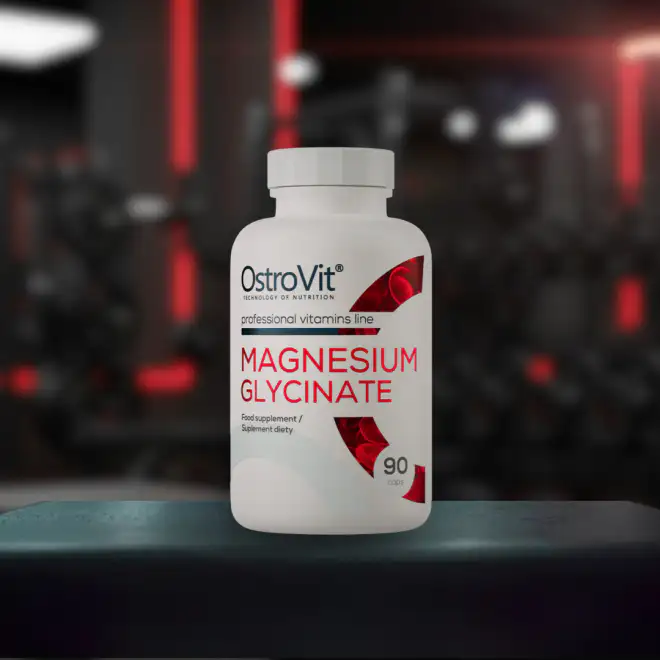 Magneziul glicinat 90 capsule Gymbros într-o sală de fitness