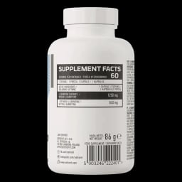 Valori nutriționale și ingrediente ale lcarnitinei 60 capsule Gymbros